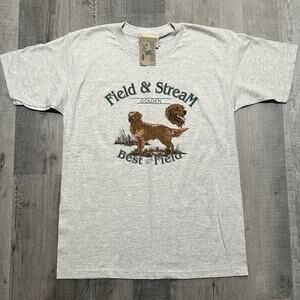 VTG FIELD And STREAM T Shirt NWT Golden Retriever Best In The Field USA Men's L